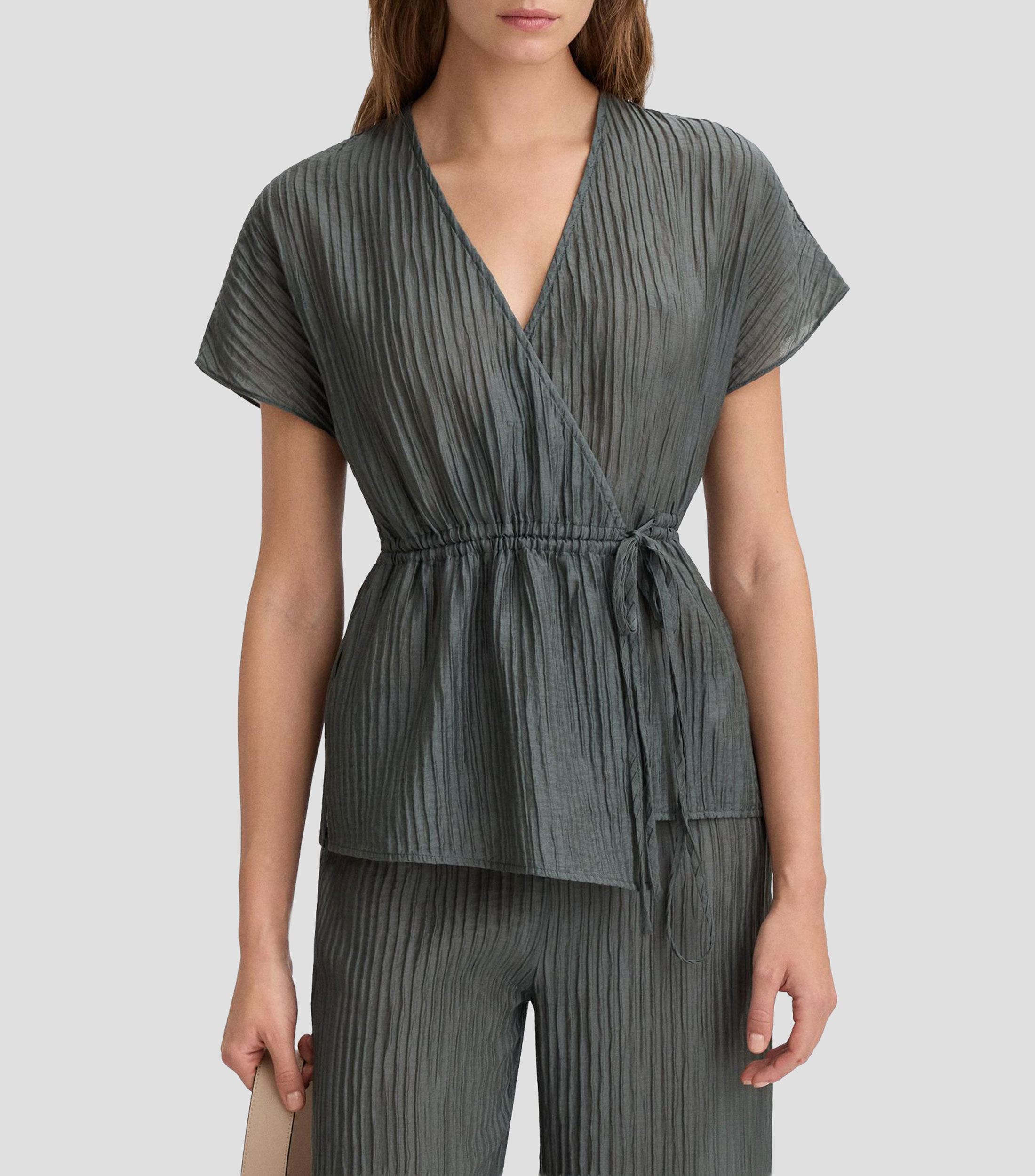 Top liso manga corta Mujer